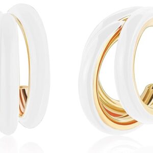 Gold Chunky Triple Hoop Earrings,