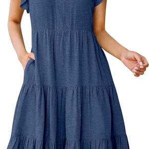 ANRABESS Womens Summer Dress Ruffle Sleeve