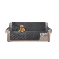 HOMERILLA Reversible 4 Seater Couch Cover for Dogs Water Resistant Washable Pets Furniture Protector Sofa Cover with Elastic Straps (4 Seater Sofa, Dark Grey/Light Grey)
