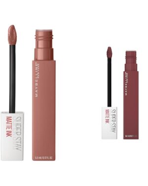 MAYBELLINE Super Stay Matte Ink Liquid Lipstick Makeup Long Lasting High Impact Color Up to 16H Wear Seductress Light Rosey Nude Mover Brown 1 Count Each