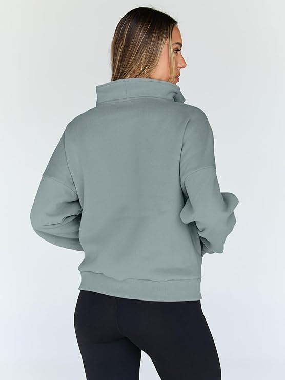 Trendy Queen Womens Oversized Sweatshirts Half Zip Pullover Fall Long Sleeve Quarter Zip Hoodies Teen Girls Y2K Clothes - Image 4