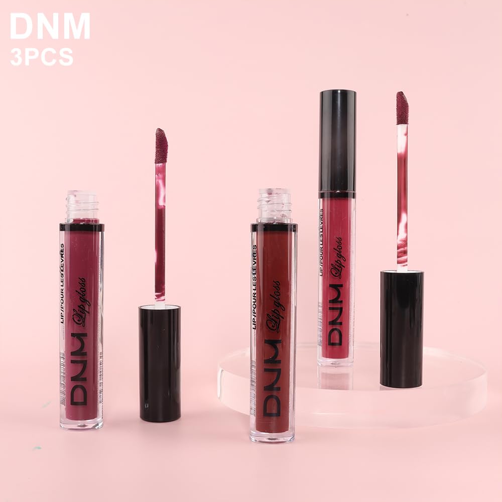evpct 3Pcs Dark Red Purple Plum Matte Liquid Lipstick Sets for Women Matte Lip Stain Long Lasting Waterproof, Burgundy Blood Blue Red lipstick, Black Cherry Maroon Gothic 24 Hours Magic Lipsticks - Image 2