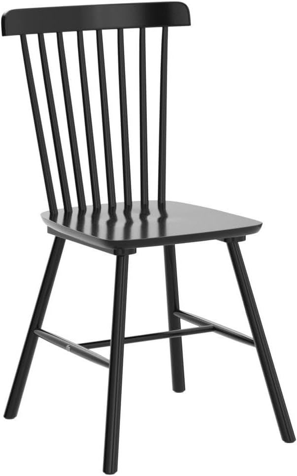 LUE BONA Windsor Dining Chair Set of 4, Spindle Back Wooden Chairs for Kitchen and Dining Room, Restaurant, Cafe, Hotel, Black - Image 5
