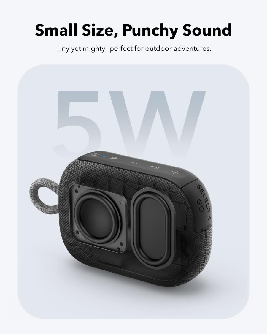 Soundcore Select 4 Go Bluetooth Shower Speaker by Anker, IP67 Waterproof/Dustproof, Ultra-Portable Speaker, Wireless, 20H Playtime, Floatable, Powerful Sound, Electronics for Outdoors/Home/Travel - Image 6