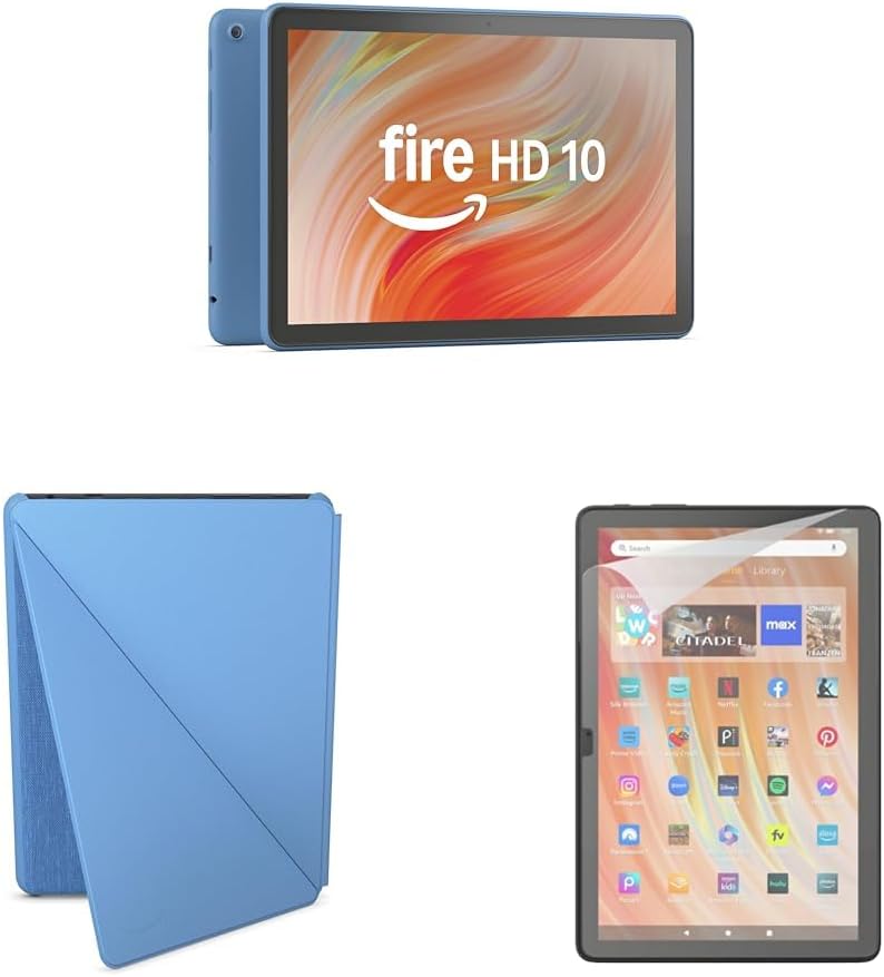 Amazon Fire HD 10 Convenience Bundle with Case and Screen Protector (32GB, Ocean) - Image 3