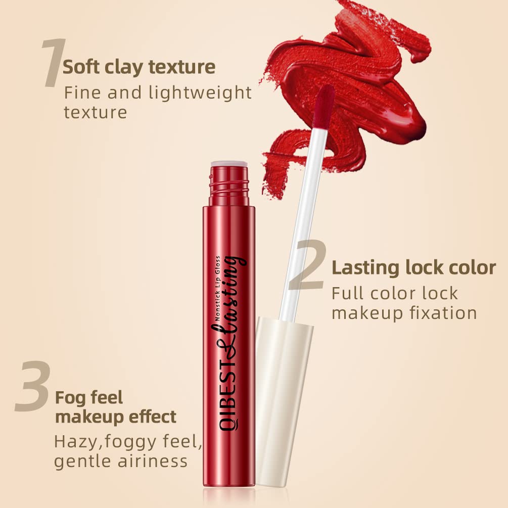 QiBest 12Pcs Matte Liquid Lipstick Set for Girls & Women, 24 Hours Long Lasting Waterproof Nude & Dark Red Lip Gloss Makeup Gift Kits, Velvet Non-Stick Cup Mate Duracion 24 Horas Originales Lip Stains - Image 3