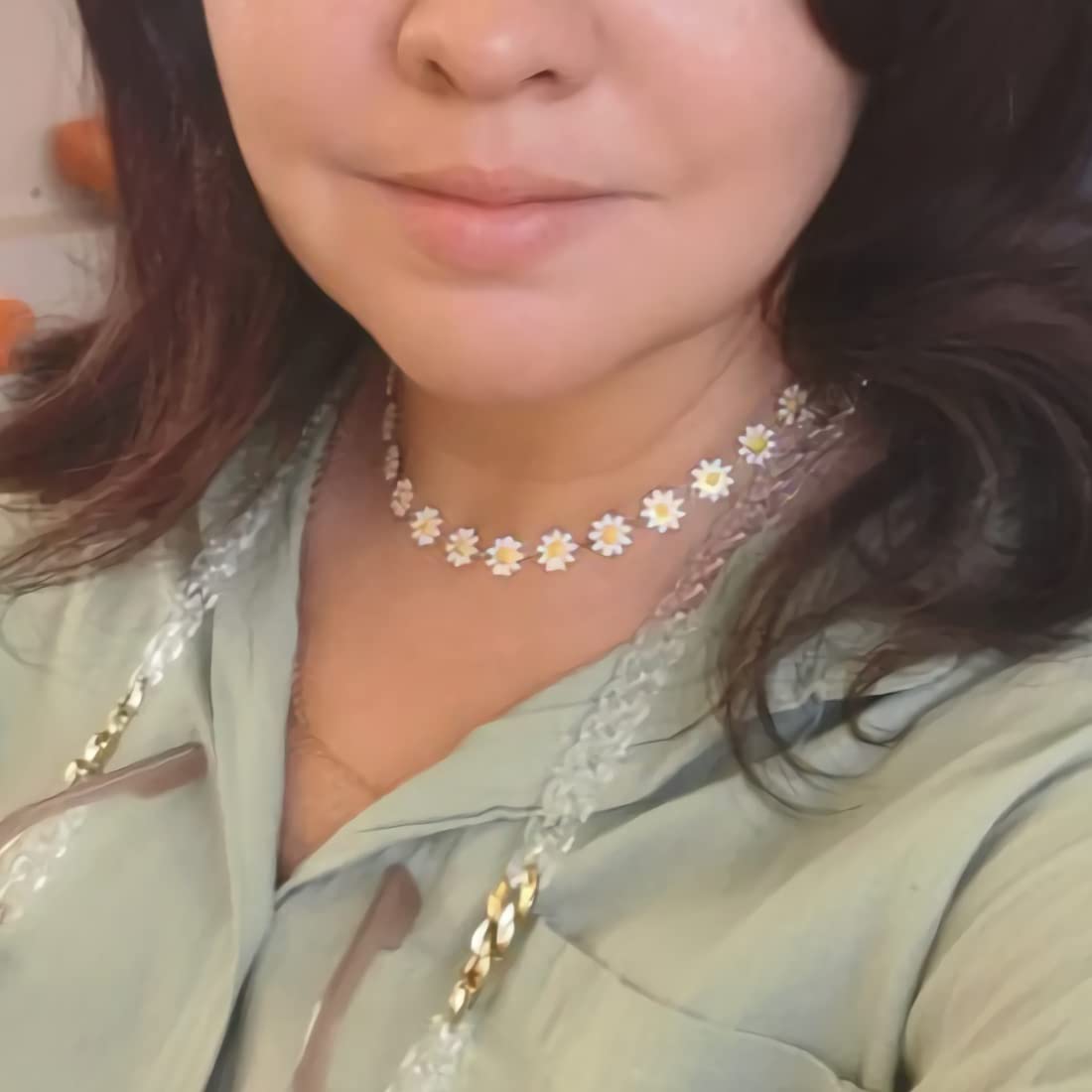 Cute Daisy Flower Necklace Fashion Jewelry For Women Chrysanthemum Choker Enamel Sunflower Neck Jewelry For Women (Necklace) - Image 3