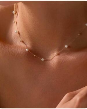 Gold Pearl Necklaces for Women: Dainty Pearl Pendant Necklace Simple 18K Gold Plated Pearl Choker Necklaces Trendy Pearl Jewelry for Women