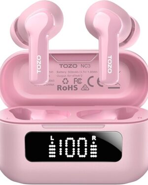 TOZO NC3 Hybrid Active Noise Cancelling Wireless Earbuds with 6 Mics AI Clear Call Ear Buds 55H Playtime with LED Display 32 Preset EQs via APP Bluetooth 5.3 IPX8 Waterproof in Ear Headphones