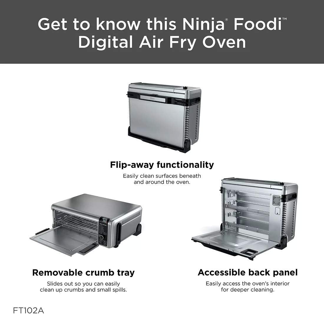 Ninja Foodi 9-in-1 Digital Oven Air Fry, Air Roast/ Broil, Bake, Bagel, Toast, Dehydrate, Keep Warm, and Reheat - Stainless Steel - Image 7