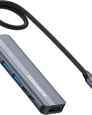 USB C Hub HDMI Multiport Adapter Dongles for MacBook Pro/Air Mac iPad Laptop, Tpye C Multiple Dock with 4k@30Hz HDMI, USB A 3.0, USB C 3.0, 100W Pass Through Charging