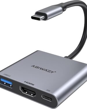 USB C to HDMI Adapter, USB-C Digital AV Multiport Adapter to 4K HDMI, USBC 3.0 and 100W PD Charging, Type C Hub Dongle for MacBook Pro/air, iPhone 15/16