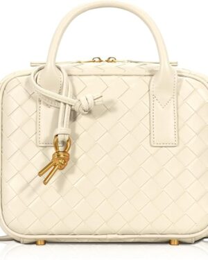 Woven Bag for Women Top Handle Satchel Handbag Crossbody Bag PU Leather Shoulder Bag Woven Purses for Women