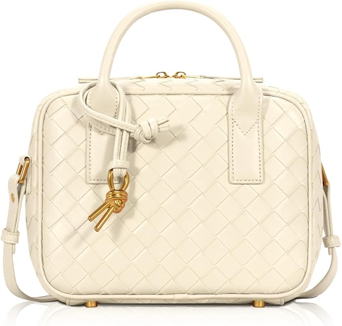 Woven Bag for Women Top Handle Satchel Handbag Crossbody Bag PU Leather Shoulder Bag Woven Purses for Women