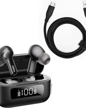 TOZO Hybrid Active Noise Cancelling Wireless Earbuds, USB-C to USB-A Charging Cable HT2 T6 T10 A1 T12 A3 A2 OpenEgo OpenBuds NC2 NC7 NC9 Earbuds,