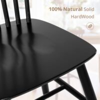 LUE BONA Windsor Dining Chair Set of 4, Spindle Back Wooden Chairs for Kitchen and Dining Room, Restaurant, Cafe, Hotel, Black - Image 3