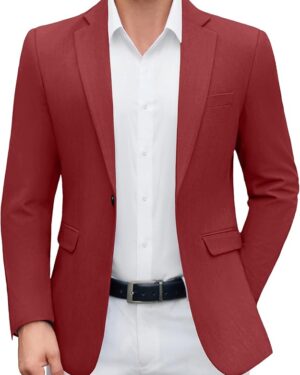 COOFANDY Men's Casual Blazer One Button Sport Coat Lightweight Business Suit Jacket
