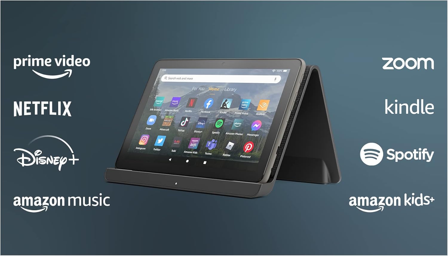 Amazon Fire HD 8 Plus tablet, 8" HD Display, 64 GB, bundle with Wireless Charging Dock - (2022 release), Gray - Image 3