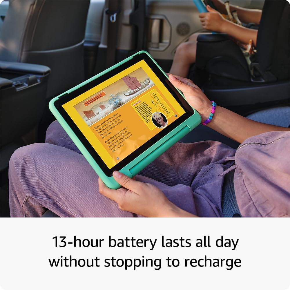 Amazon Fire HD 10 Kids Pro tablet (newest model) ages 6-12. Bright 10.1" HD screen, includes ad-free content, robust parental controls, 13-hr battery and slim case for older kids, 32 GB, Nebula - Image 2