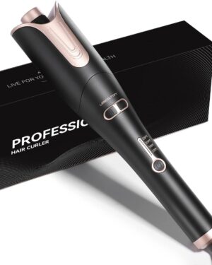 Automatic Hair Curling Iron, Rotating Curlers Iron with 1" Barrel Curls, Hair Curler Wand with 4 Temp & Dual Voltage, Anti-Scald, Auto Shut-Off