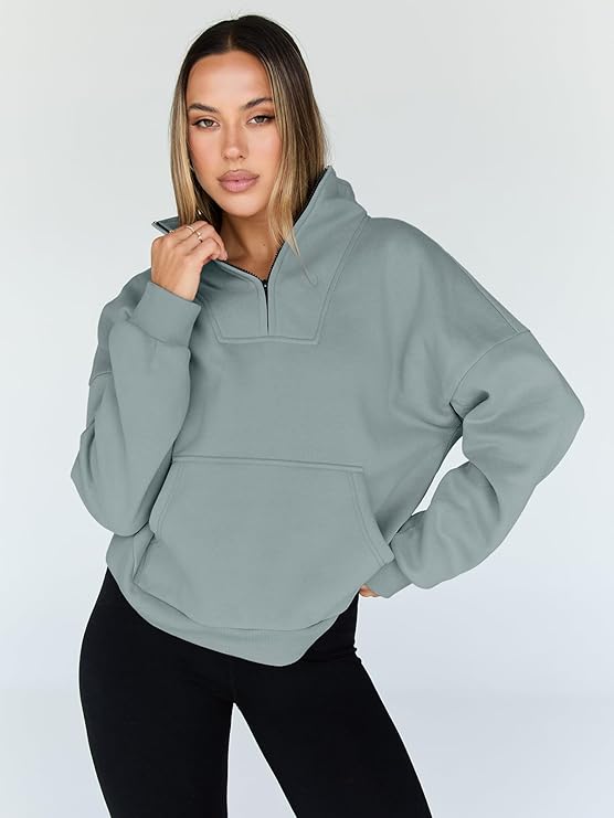 Trendy Queen Womens Oversized Sweatshirts Half Zip Pullover Fall Long Sleeve Quarter Zip Hoodies Teen Girls Y2K Clothes - Image 6