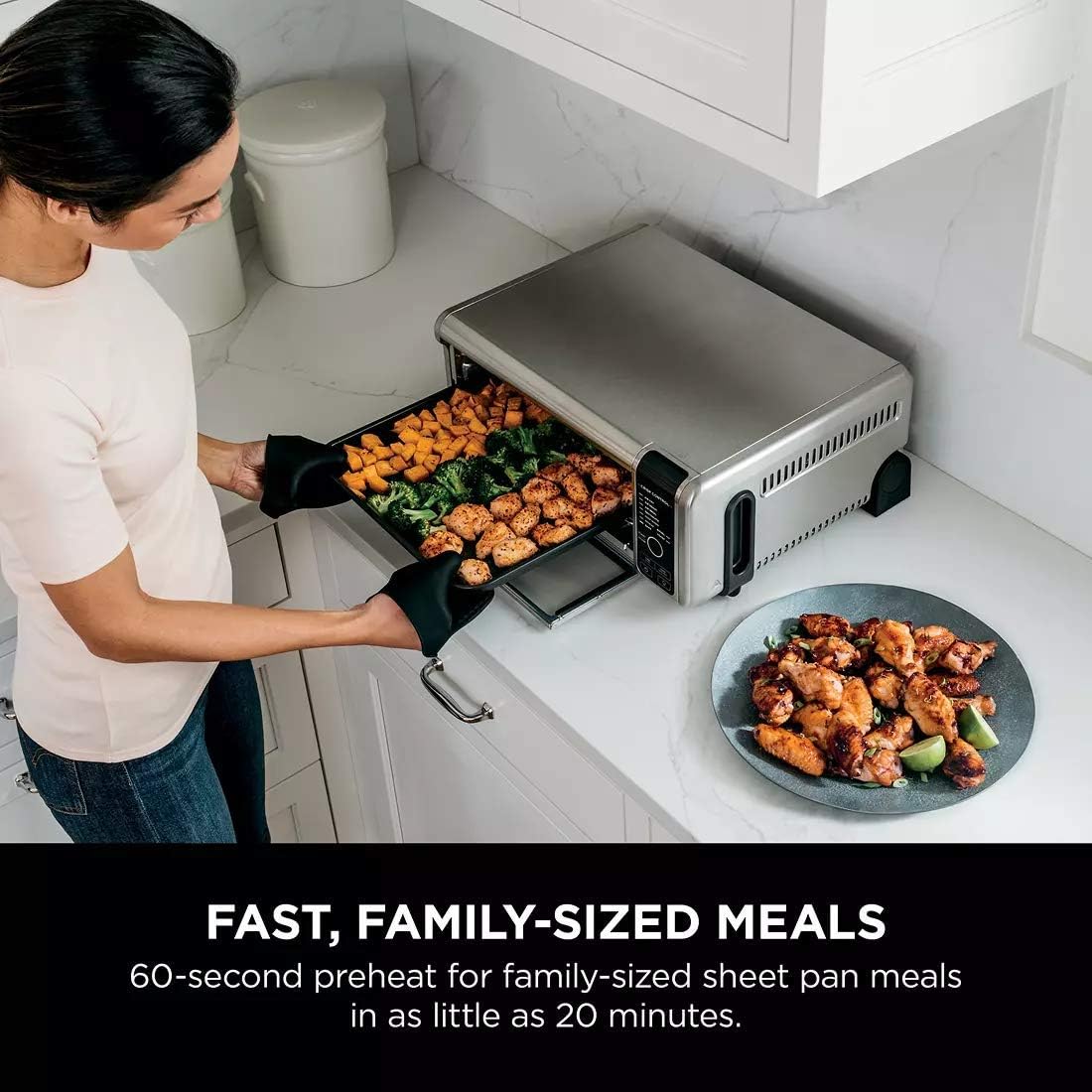 Ninja Foodi 9-in-1 Digital Oven Air Fry, Air Roast/ Broil, Bake, Bagel, Toast, Dehydrate, Keep Warm, and Reheat - Stainless Steel - Image 2