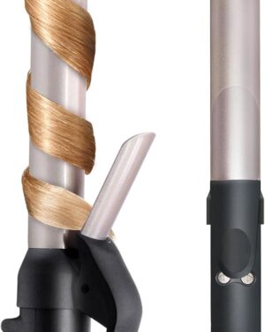 MQUPIN Rotating Curling Iron 1 inch Professional Automatic Wave Hair Curling Wand for Women, Dual Ceramic Voltage Fast Heating Hair Curlers for Long/Middle/Short All Hair (1 INCH, Rose Gold)