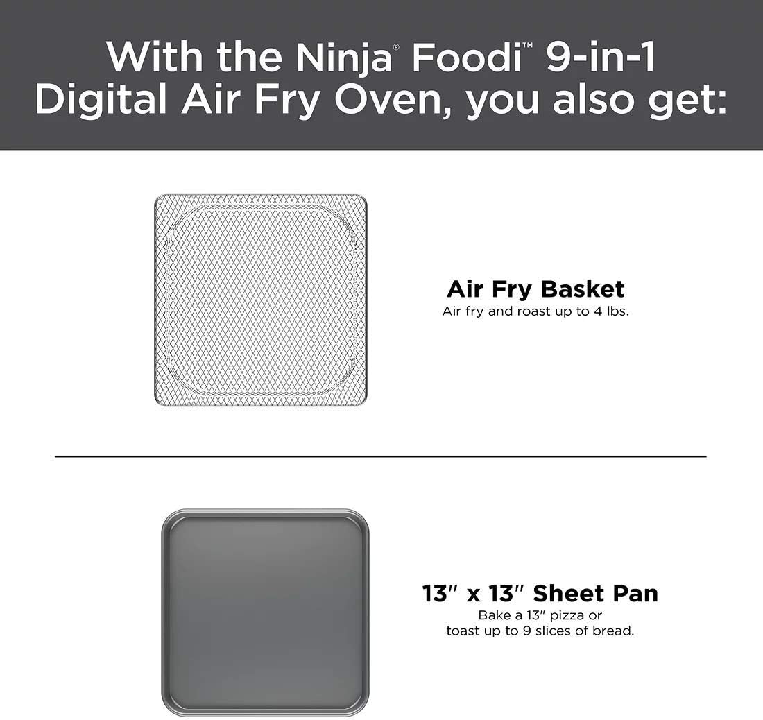 Ninja Foodi 9-in-1 Digital Oven Air Fry, Air Roast/ Broil, Bake, Bagel, Toast, Dehydrate, Keep Warm, and Reheat - Stainless Steel - Image 6