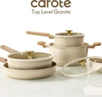 CAROTE 14Pcs Pots and Pans Set Non stick, Ceramic Cookware Set, Non-toxic Kitchen Cooking Set, PFAS and PFOA Free - Image 2