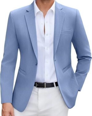 COOFANDY Mens Casual Blazer Slim Fit Suit Jacket Lightweight One Button Business Sport Coats