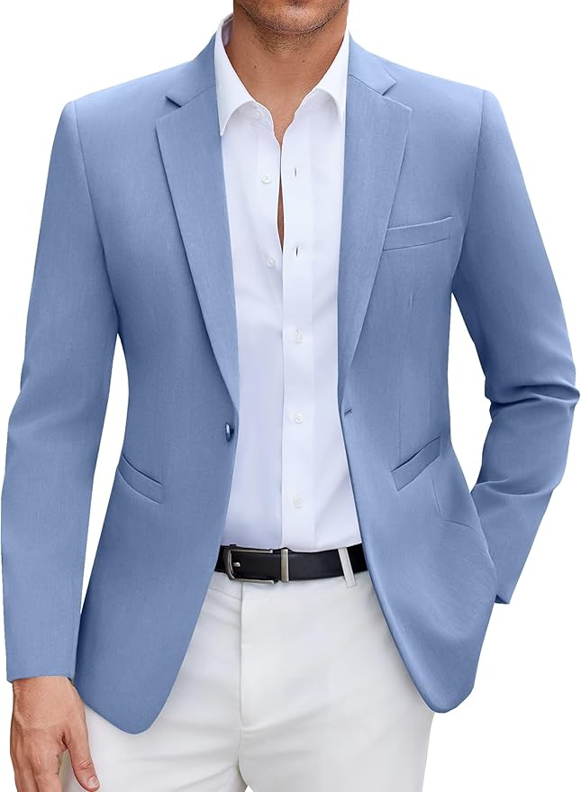COOFANDY Mens Casual Blazer Slim Fit Suit Jacket Lightweight One Button Business Sport Coats