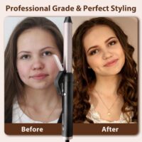 MQUPIN Rotating Curling Iron 1 inch Professional Automatic Wave Hair Curling Wand for Women, Dual Ceramic Voltage Fast Heating Hair Curlers for Long/Middle/Short All Hair (1 INCH, Rose Gold) - Image 4