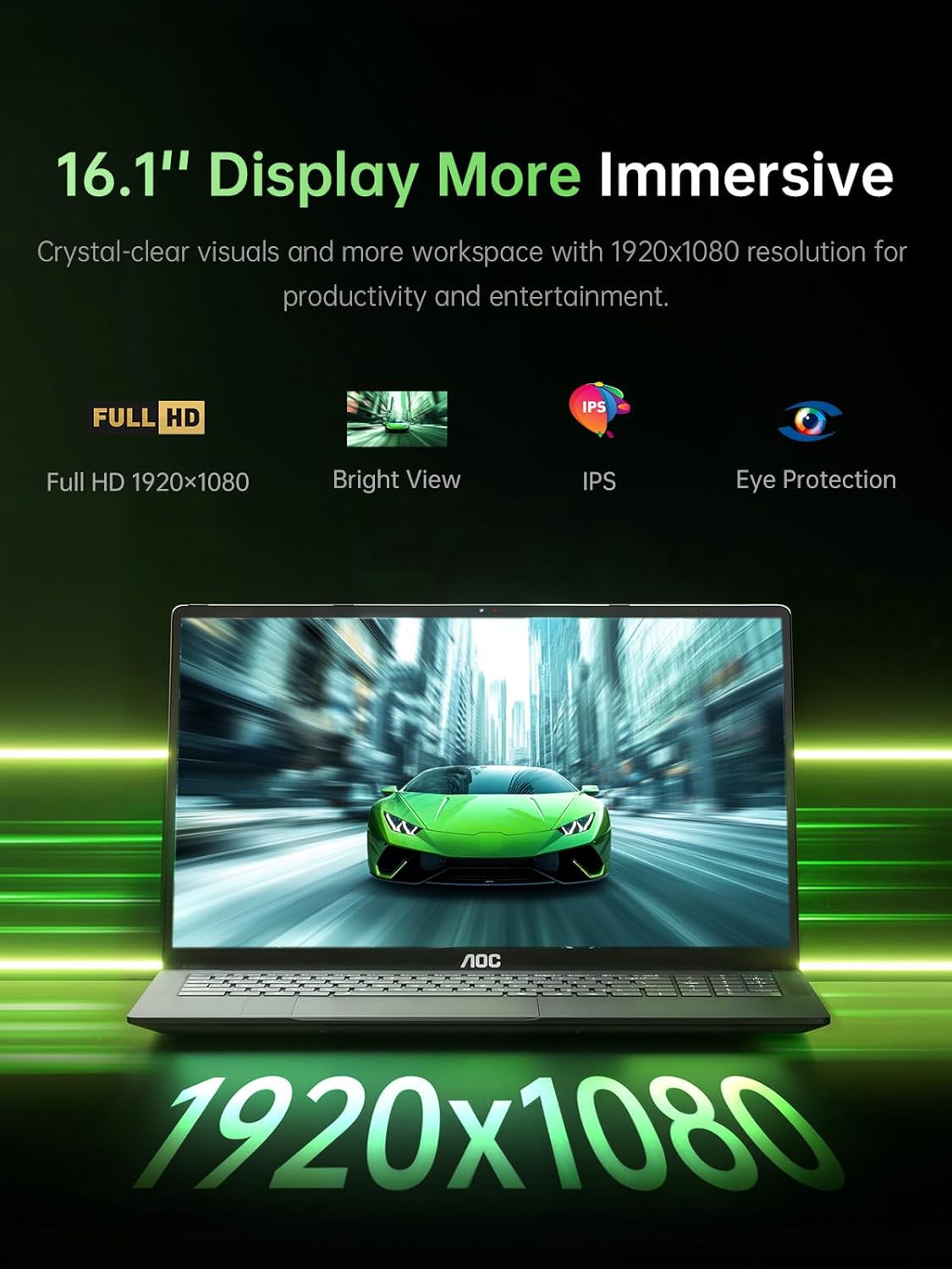 2025 Laptop with AMD Ryzen 7 5700U Processor(8C/16T, Up to 4.3GHz), 16.1“ FHD Display Laptop Computer with Backlit Keyboard, 16GB RAM 512GB NVMe SSD, WiFi 6, HDMI, USB3.2, Type-C, 53Wh Battery - Image 7