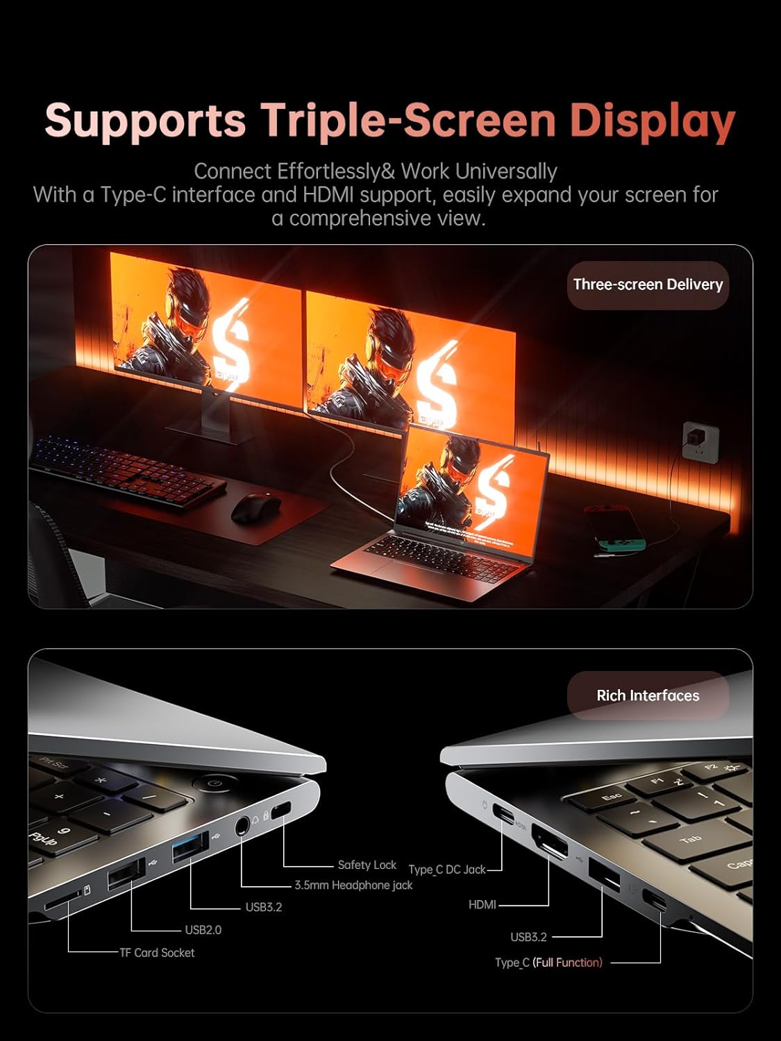 2025 Laptop, Laptop with AMD Ryzen 7 6800H (8C/16T, Up to 4.7GHz), 16GB DDR5 512GB NVMe SSD Laptop Computer, 16-inch FHD Display, WiFi 6, Backlit KB - Image 6