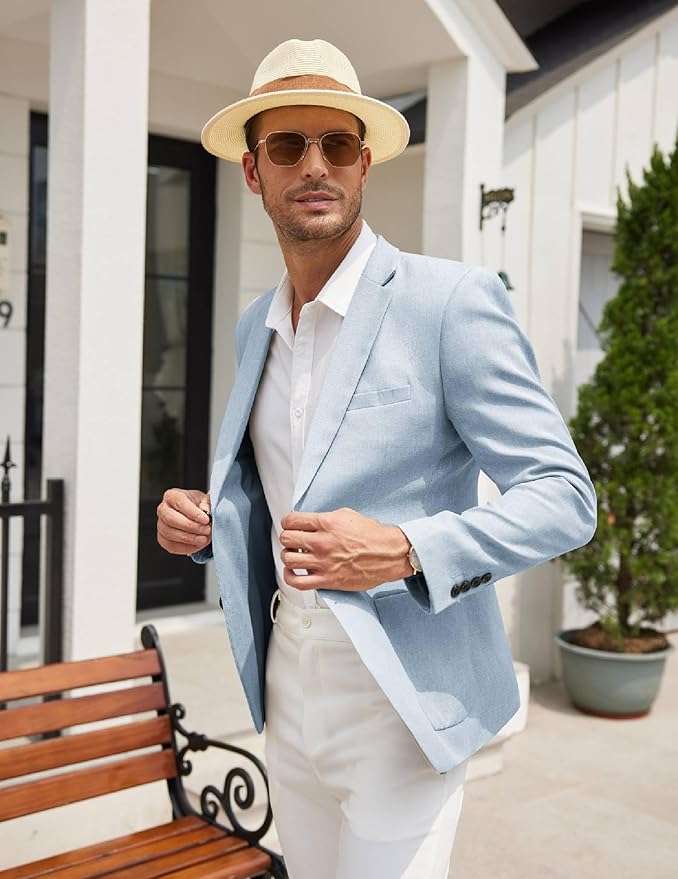 COOFANDY Mens Casual Blazer Sport Coat Lightweight Two Button Business Suit Jackets - Image 4