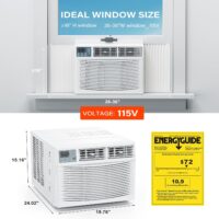 ROVSUN 8000 BTU Window Air Conditioner with Heat, Window AC Unit & Heater Combo with APP & Voice Smart Control, Timer Function & Easy Installation Kit, Work with Alexa/Google Assistant, 115V/60Hz - Image 4