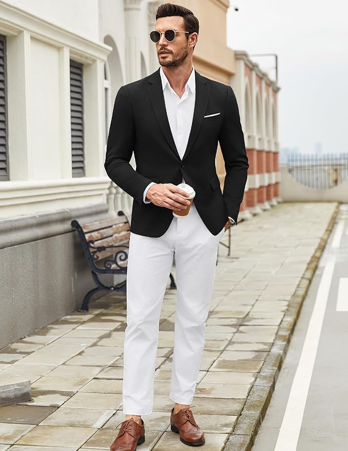 COOFANDY Mens Casual Blazer Suit Jackets One Button Sport Coats Lightweight Business Sports Jackets - Image 3
