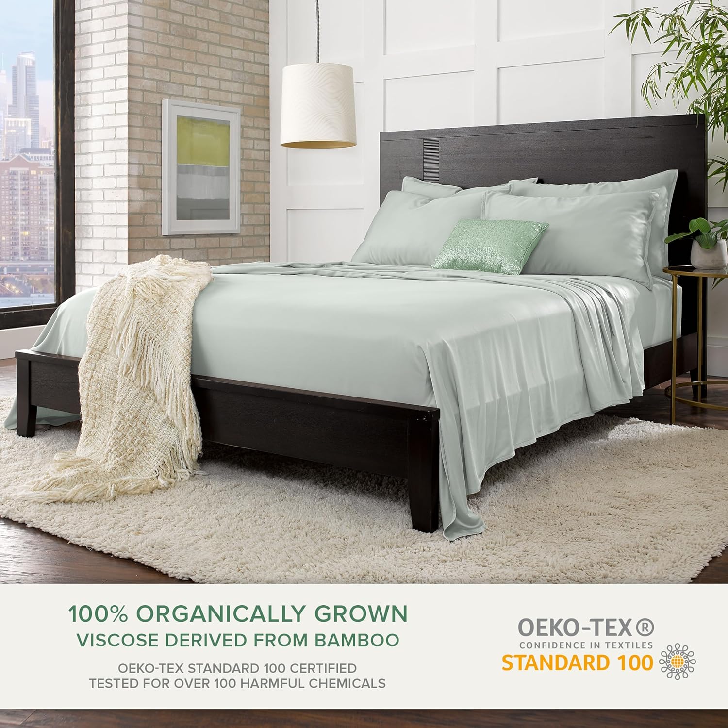 King Sheets by Pure Bamboo, Genuine 100% Organic Viscose Derived from Bamboo Bed Sheet Set, Luxuriously Soft & Cooling, Double Stitching, 2 Year Quality... - Image 3