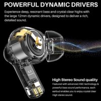 TOZO NC3 Hybrid Active Noise Cancelling Wireless Earbuds with 6 Mics AI Clear Call Ear Buds 55H Playtime with LED Display 32 Preset EQs via APP Bluetooth 5.3 IPX8 Waterproof in Ear Headphones - Image 3