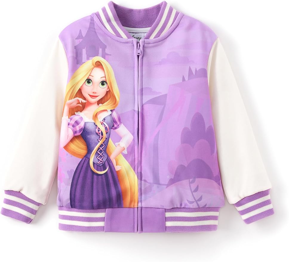 Disney Minnie Mickey Stitch Princess Frozen Elsa Jacket Lightweight Zip up Fall Clothes Classic Sweatshirt 2-14 Years