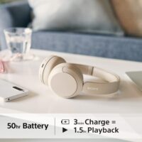 Sony Wireless Bluetooth Headphones - Up to 50 Hours Battery Life with Quick Charge Function, On-Ear Model - WH-CH520C.CE7 - Limited Edition - Cappuccino/Beige - Image 5