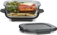 Ninja 6 Cup CleanCrisp Glass Container with Leak-Proof Storage lid, Compatible Crispi® Portable Cooking System, Microwave, Freezer & Dishwasher Safe, PFAS & PTFE Free Glass, XSKSFN6CUP
