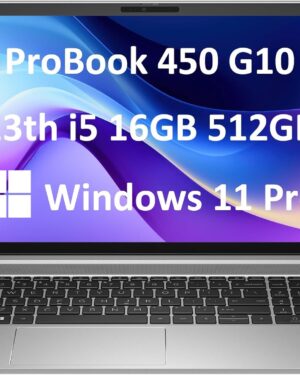 HP ProBook 450 G10 Business Laptop (15.6" FHD Anti-Glare, Intel 10-Core i5-1334U, 16GB RAM, 512GB SSD, (Beats i7-1255U)) Backlit KB, Webcam, Ethernet, Wi-Fi 6E, Win 11 Pro w/ AI Copilot, Silver
