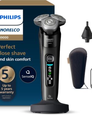 Philips Norelco Shaver i9000, Wet & Dry Electric Shaver, Ink Black, SenseIQ Technology, Triple Lift & Cut System, 360 Rotating Dual SteelPrecision...