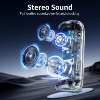 Bluetooth Speaker with HD Sound, Portable Wireless, IPX5 Waterproof, Up to 20H Playtime, TWS Pairing, Bluetooth 5.3, for Home, Party, Beach, Outdoor, Electronic Gadgets, Birthday Gift (Black) - Image 8