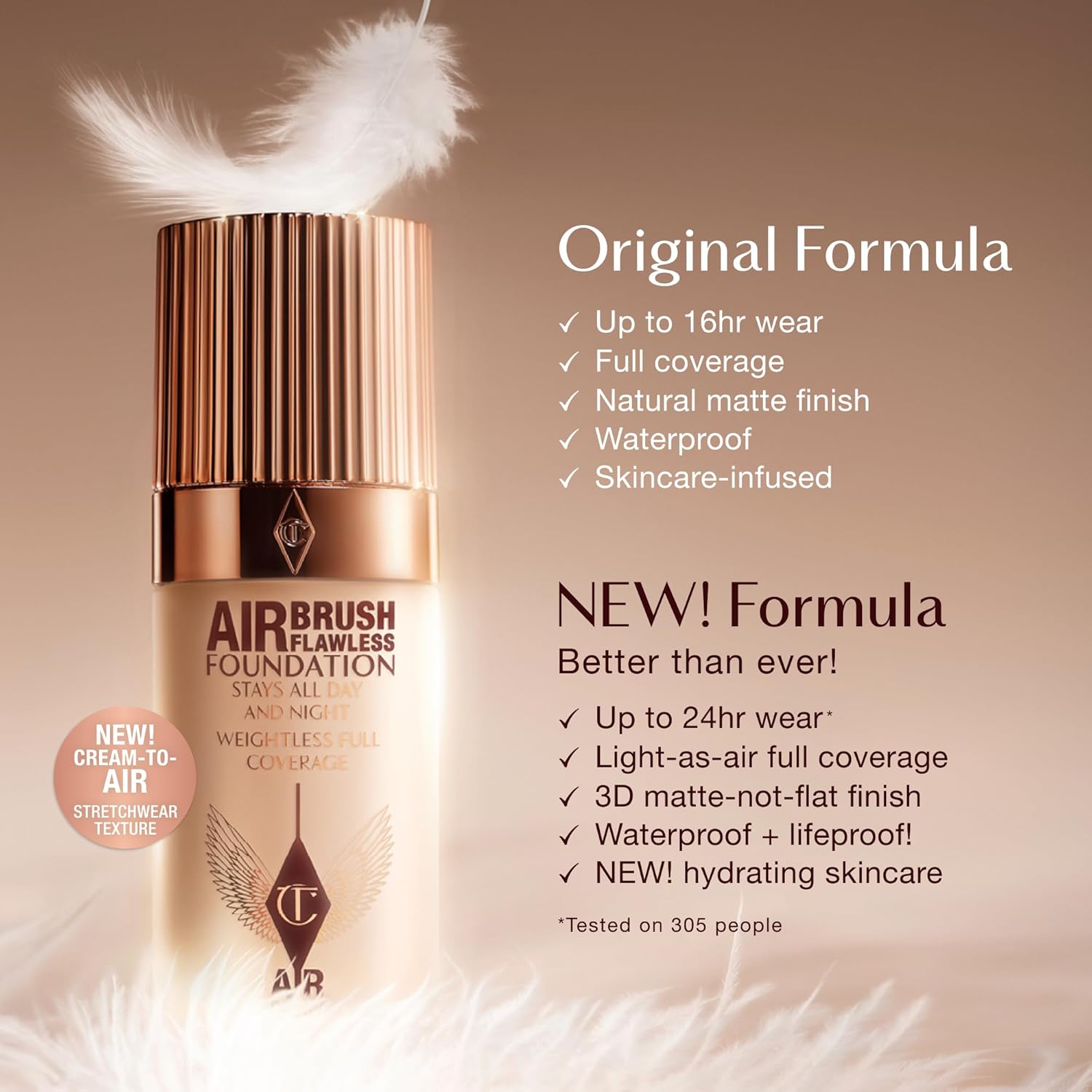 Charlotte Tilbury Airbrush Flawless Matte Foundation - Full Coverage Liquid Makeup with a Natural-Matte Finish - Smoothes & Blurs Pores - Waterproof & Transfer Resistant - Image 3