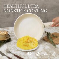 Ceramic Cookware Set Non Stick 8Pcs Pots and Pans Set Detachable Handle Induction Kitchen Cooking Set with Frying Pans Oven Dishwasher Safe, PFAS/PFOA Free, Cream White - Image 7