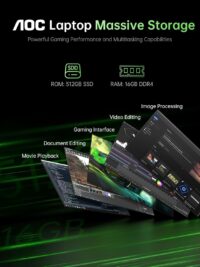 2025 Laptop with AMD Ryzen 7 5700U Processor(8C/16T, Up to 4.3GHz), 16.1“ FHD Display Laptop Computer with Backlit Keyboard, 16GB RAM 512GB NVMe SSD, WiFi 6, HDMI, USB3.2, Type-C, 53Wh Battery - Image 4