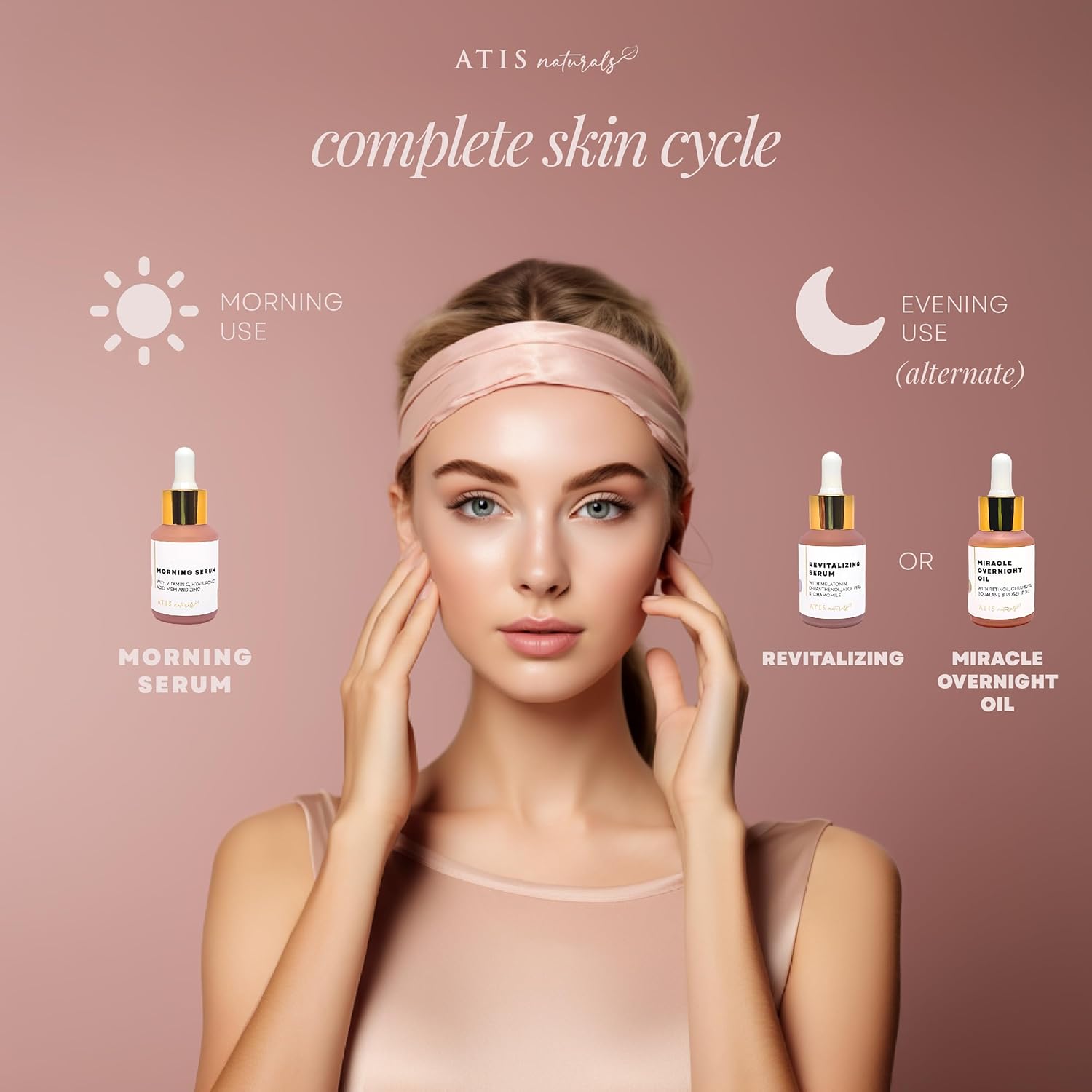 ATIS Facial Serum 3 Pack, Vitamin C Serum, Retinol Serum and Hyaluronic Acid Serum For Anti Aging & Wrinkle - Boost Skin Collagen, Hydrate & Plump Skin - Image 7