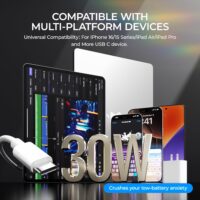 iPhone 16 15 Charger Fast Charging,30W USBC Charger Block with 6&10FT Long USB C Charging Cable Cord Compatible with iPhone 16/16 Pro Max/16E/15/15 Pro Max/iPad Pro,Samsung Galaxy S24 Ultra - Image 4